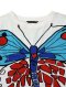 Woman Blouse - White : Elegant Butterfly on a White Background