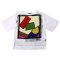 Woman Blouse - White : Multicolor Abstract Art