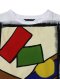 Woman Blouse - White : Multicolor Abstract Art