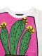 Woman Blouse - White : Cactus on Pink Window