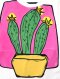 Woman Blouse - White : Cactus on Pink Window