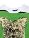 เสื้อผู้หญิง - สีขาว : ลายสุนัขชิวาว่าแสนน่ารักบนพื้นหลังสีเขียว