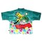 Woman Kimono Jacket - Green : Melodic Violin Performance in a Blossoming Garden on green background