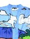 เสื้อคลุมกิโมโนสีฟ้า : ลายทิวทัศน์ภูเขาที่งดงาม