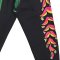 Black Cropped ankle pants : Heliconia on a Black Background