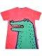 Pink Maxi dress : Cute Green Crocodile on pink