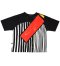 Black Oversize T-Shirt : Red with Black Stripes