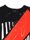 Black Oversize T-Shirt : Red with Black Stripes