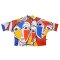 Woman Bat Wing Shirts - Multicolor : Multi colored woman face