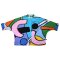 Woman Bat Wing Shirts - Multicolor : Multi colored shapes