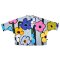 Woman Bat Wing Shirts - Grey : Multi colored flowers