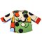 Woman V Neck Long Sleeve Blouse - Multicolor : Abstract art, multi-colored circles