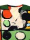 Woman V Neck Long Sleeve Blouse - Multicolor : Abstract art, multi-colored circles