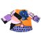 เสื้อผู้หญิงคอวีแขนยาว - หลากสี : ลายจุดและฝีแปรง สีชมพู และสีม่วง