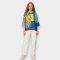 Woman Blouse Turtle Neck - Blue : Cat and fish in a jar