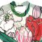 Woman Blouse Turtle Neck - White :  Pink Tulip Field