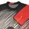 Woman Blouse Turtle Neck - Black :  Red with black stripes