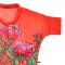 Woman Blouse Turtle Neck - Red : The Crimson Rose Bloom