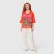 Woman Blouse Turtle Neck - Red : The Crimson Rose Bloom