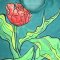 Woman Blouse Turtle Neck - Green : My Sweet Romantic Tulip Vibe