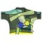 Woman Blouse Turtle Neck - Green : Yellow and Green Abstract