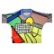 Woman Blouse Turtle Neck - Multicolor : Abstract multicolor shapes