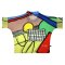 Woman Blouse Turtle Neck - Multicolor : Abstract multicolor shapes