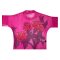 Woman Blouse Turtle Neck - Pink : Red rose blooming