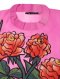 Woman Blouse Turtle Neck - Pink : Red rose blooming