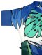 เสื้อผู้หญิงคอเต่า - สีน้ำเงิน : ลายใบไม้สีเขียวขนาดใหญ่