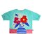 เสื้อผู้หญิงแขนยางยืด - สีฟ้า : ลายแจกันดอกไม้ในวันดี