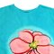 เสื้อผู้หญิงแขนยางยืด - สีฟ้า : ลายดอกไม้สีชมพูบนฟ้าใส