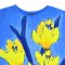 Woman Elastic Sleeve Blouse - Blue : The Cheerful Wild Tulip