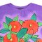 Woman Elastic Sleeve Blouse - Purple : The Purple Dots & Orange Bloom