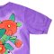 Woman Elastic Sleeve Blouse - Purple : The Purple Dots & Orange Bloom