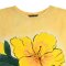 เสื้อผู้หญิงแขนยางยืด - สีครีม : ลายชบาซ่อนแสง  Woman Elastic Sleeve Blouse - Cream : The Sunny Hibiscus Glow