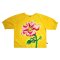 เสื้อผู้หญิงแขนยางยืด - สีเหลือง : ลายพฤกษาชมพูฟูเชีย