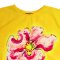เสื้อผู้หญิงแขนยางยืด - สีเหลือง : ลายพฤกษาชมพูฟูเชีย