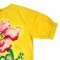 เสื้อผู้หญิงแขนยางยืด - สีเหลือง : ลายพฤกษาชมพูฟูเชีย