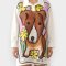 Woman Casual Shirts Long Sleeve - White : Happy Pup