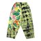 Women Cropped ankle pants - Green : Graphic Grid & Flowers