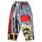Women Cropped ankle pants - Grey : Abstract black square pattern and brush strokes