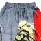 Women Cropped ankle pants - Grey : Abstract black square pattern and brush strokes