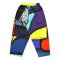 Women Cropped ankle pants - Multicolor : Color Block & Black Stroke