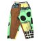 Women Cropped ankle pants - Green : Black Dots on Green & Brown