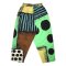 Women Cropped ankle pants - Green : Black Dots on Green & Brown