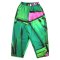 Women Cropped ankle pants - Green : Fuchsia Pink on Green Plane