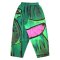 Women Cropped ankle pants - Green : Fuchsia Pink on Green Plane