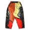 Women Cropped ankle pants - Brown : Vermilion-Red & Yellow Block