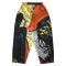 Women Cropped ankle pants - Brown : Vermilion-Red & Yellow Block